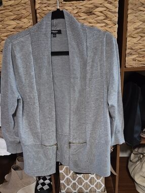 Premise Gray Open-Front Cardigan Sweater
